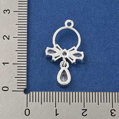 Placage de crémaillère en laiton micro pavé pendentifs en zircone cubique claire&nbsp;KK-F089-10S