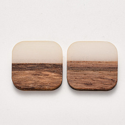 Cabochon in resina e legno di noce&nbsp;RESI-S384-010A-A01