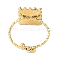 Anelli da dito con polsino quadrato in acciaio inossidabile smaltato 304 con placcatura ionica (ip)&nbsp;RJEW-L107-064G-01
