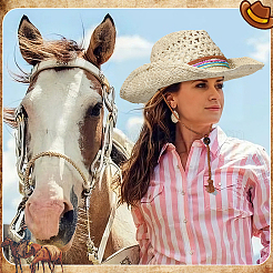Kit fai da te per realizzare cappelli da cowboy in paglia&nbsp;DIY-PH0034-03