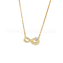 Collier pour femme avec pendentif infini en laiton pavé de zirconiums cubiques transparents&nbsp;WG1F303-05