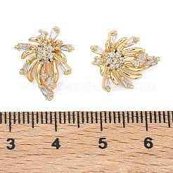 Pendenti in zirconi cubici trasparenti in micro pavè di ottone&nbsp;KK-T080-21G