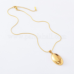 3 collar minimalista con colgante ovalado de acero inoxidable para mujer.&nbsp;EW5864