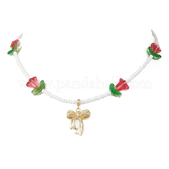Collana da donna con ciondolo a fiocco in lega&nbsp;NJEW-MZ00148-01