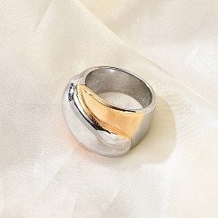 Anillo de dedo ancho de acero inoxidable 304 para unisex&nbsp;RJEW-Z076-03P-04