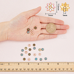 100 Stück Perlenkappen aus Emaille-Legierung mit mehreren Blütenblättern&nbsp;FIND-HY0001-07