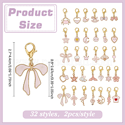 64 Stück 32 Stile Legierungs-Emaille-Schuhanhänger&nbsp;HJEW-PH02482