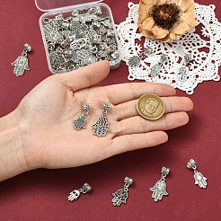 60 Stück 10 Farben Legierung europäischen baumelnden Charms&nbsp;PALLOY-CJ00187