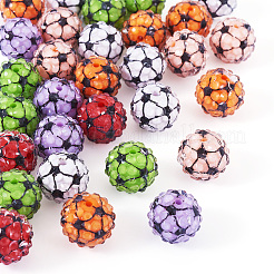 30 Stück Strassperlen aus Kunstharz mit Sportmotiv.&nbsp;RESI-TA0003-96B