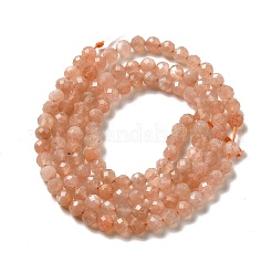 Natürliche Pfirsichmondstein Perlen Stränge&nbsp;G-J400-E16-02-3MM-01