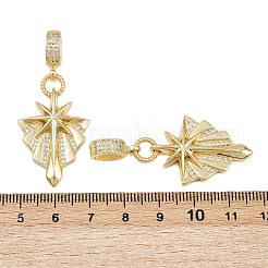 Sternanhänger aus Messing mit Mikropflaster und klaren Zirkonia&nbsp;KK-C132-29G