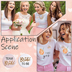 12 stücke weißblech & kunststoff braut abzeichen für hochzeit party braut dusche dekoration&nbsp;AJEW-SC0032-08B