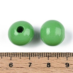 Perline rotonde in legno di schima naturale verniciate a spruzzo&nbsp;WOOD-A018-14mm-08