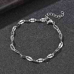 Bracciali da donna con catene a maglie in acciaio inossidabile 304&nbsp;BJEW-D466-08B-P