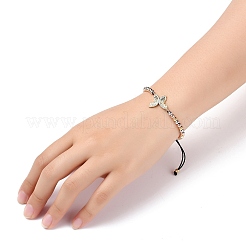 Verstellbare geflochtene Perlenarmbänder aus Nylonfaden&nbsp;BJEW-JB05635-01