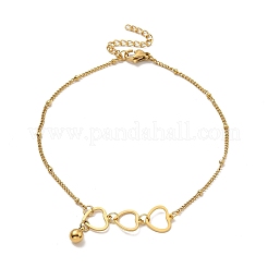 Bracelet de cheville à breloques en acier inoxydable 304 avec chaînes satellites pour femme&nbsp;AJEW-C021-13