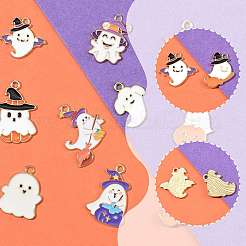 10pcs 10 Arten Halloween-Thema-Legierungs-Emaille-Anhänger&nbsp;ENAM-FS0003-86