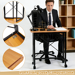 Klapptisch aus Holz und Eisen&nbsp;AJEW-WH0596-962