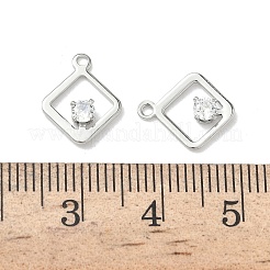 Messing Micro Pave Zirkonia Rhombus Charms&nbsp;KK-Z136-01P