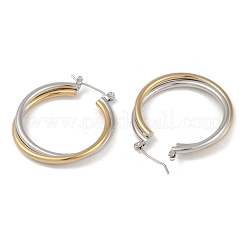 Boucles d'oreilles créoles en acier inoxydable avec placage ionique (IP) 201&nbsp;EJEW-I309-40G