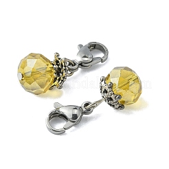 Galvanoplastie pendentifs en verre à facettes&nbsp;HJEW-TAC0004-06