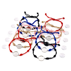 10 Stück 5 Farben DIY Blanko Kuppel geflochtene Nylonfäden verstellbare Gliederarmband-Makings Kits&nbsp;AJEW-TA00026