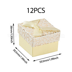 Boîtes de rangement pour cadeaux en carton avec nœud papillon et anneau&nbsp;CON-TAC0001-16F