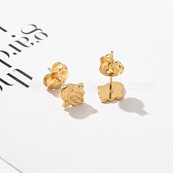 Orecchini a bottone in acciaio inossidabile 304 per donna&nbsp;STAS-Z117-16G-02