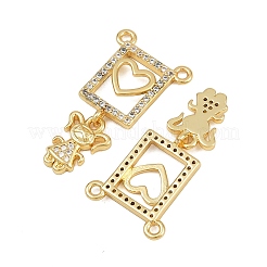 Pendentifs avec zircon cubiques à micro-pavés en laiton&nbsp;KK-C132-31G