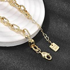 Halsketten aus Messing mit ovalen und gedrehten Ringgliedern für Damen&nbsp;NJEW-F366-08G