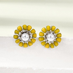 Boucles d'oreille en laiton émaillé&nbsp;KK-CBA8324-27P-02