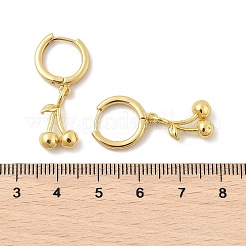 Creolen aus Messing mit Kirschen&nbsp;EJEW-M077-19G-03