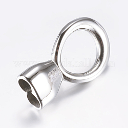 316 chirurgische Edelstahlhakenverschlüsse, für die Herstellung von Lederbändern, Ring, Edelstahl Farbe, 35x19.5x13 mm, Bohrung: 5 mm, 13x15 mm Innen Durchmesser