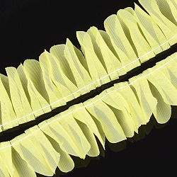 Cinta de organza, cinta plisada / doble volante, amarillo, 40~43 mm, 30 m / paquete