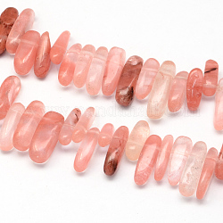 Cherry Quartz Glass Beads Strands, Chip, 13~22x6~9x4~9mm, Hole: 1mm, about 60pcs/strand, 15.7inch