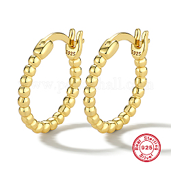 925 серьги-кольца из стерлингового серебра для женщин, шариковое кольцо, со штампом s925, реальный 18k позолоченный, 15 мм