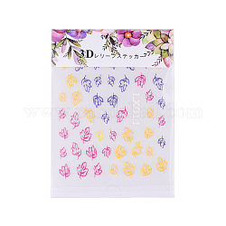 3d цветочные наклейки для ногтей, бабочка кружево лист самоклеящаяся резьба дизайн ногтей, для женщин украшения для ногтей для девочек, красочный, 7x6.3 см