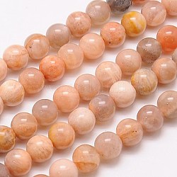 Natural Sunstone Beads Strands, Round, Sandy Brown, 14mm, Hole: 1mm