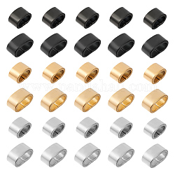 Unicraftale 48 pièces 6 style électrophorèse 304 charme de glissière en acier inoxydable, rectangle, couleur mixte, 5x8~10x5~6mm, Trou: 3~4x6~8mm, 8 pièces / style