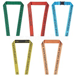 Lanyard Sample, Mixed Color, about 15mm wide, 36 inch long, 5pcs/set