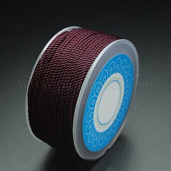 Cuerdas de nylon redondos, cuerdas de milán / cuerdas retorcidas, coco marrón, 1.5mm, alrededor de 25.15 yarda (23 m) / rollo