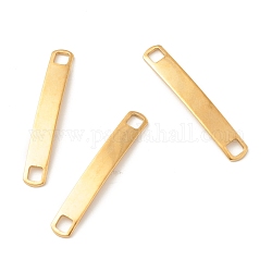 Ion Plating(IP) 201 Stainless Steel Link Connectors, Rectangle, Golden, 34x5x1mm, Hole: 3.9mm