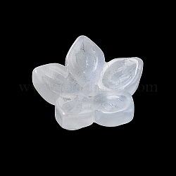 Tapas de cuentas de vidrio, flor de bocadillos de niebla, blanco, 12x12.5x4.5mm, agujero: 1.5 mm