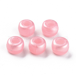 Perlmuttperlen aus Kunststoff, Fass, Perle rosa, 9x6 mm, Loch: 3.5 mm, ca. 1900 Stk. / 500 g.