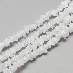 Chapelets de perles de cristal en quartz craquelées naturelles, puce, 6~15x4~8x2~7mm, Trou: 1mm, Environ 146 pcs/chapelet, 15.7 pouce