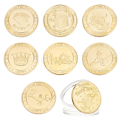 8 moneda conmemorativa de hierro de 8 estilos., medalla de recuerdo, plano y redondo, formas mixtas, 45x6mm, 1pc / estilo