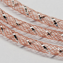 Filo tubolare, corda di filo netto plastico, con vene d'argento, salmone scuro, 10mm, 30 iardae / pacco