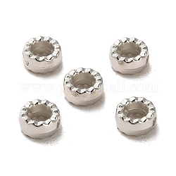 Cadres de perles en plastique ccb, plat rond, platine, 6x3mm, Trou: 1.2mm
