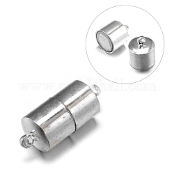 Fermoirs magnétiques en laiton à colonne avec passants, sans nickel, platine, 28x11mm, Trou: 1mm