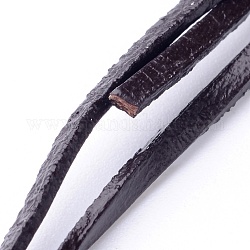 Шнур натуральной кожи, кожаный шнур ювелирных изделий, кокосового коричневый, шириной около 2 мм, толстый 1 мм 